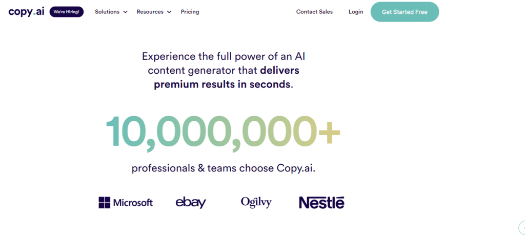 Copy .ai vs jasper.ai copy.ai customers